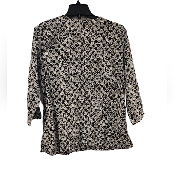 Talbots tunic blouse | black & white | Medium | embroidered - Picture 5 of 8
